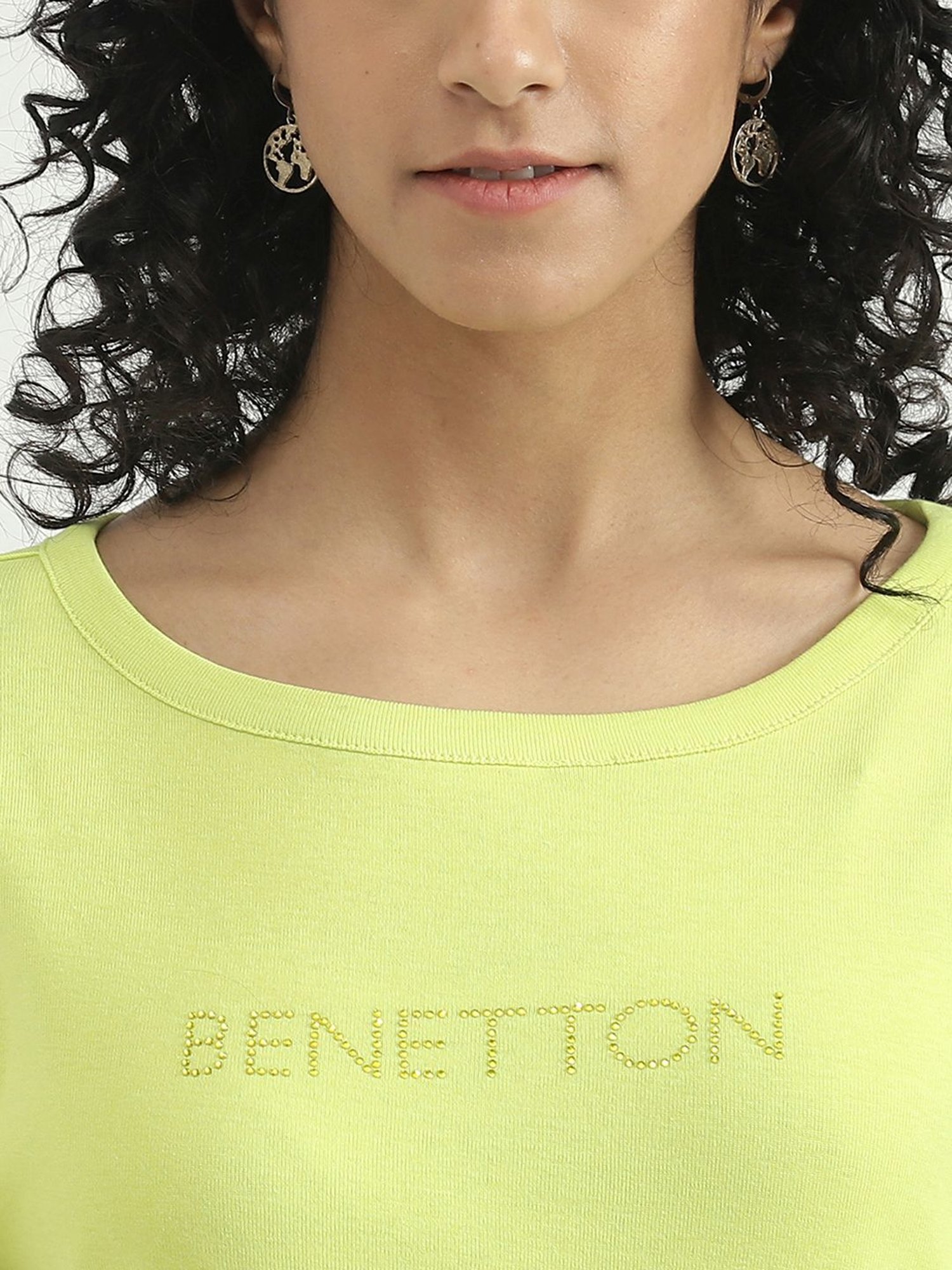 United Colors of Benetton Yellow Cotton Top