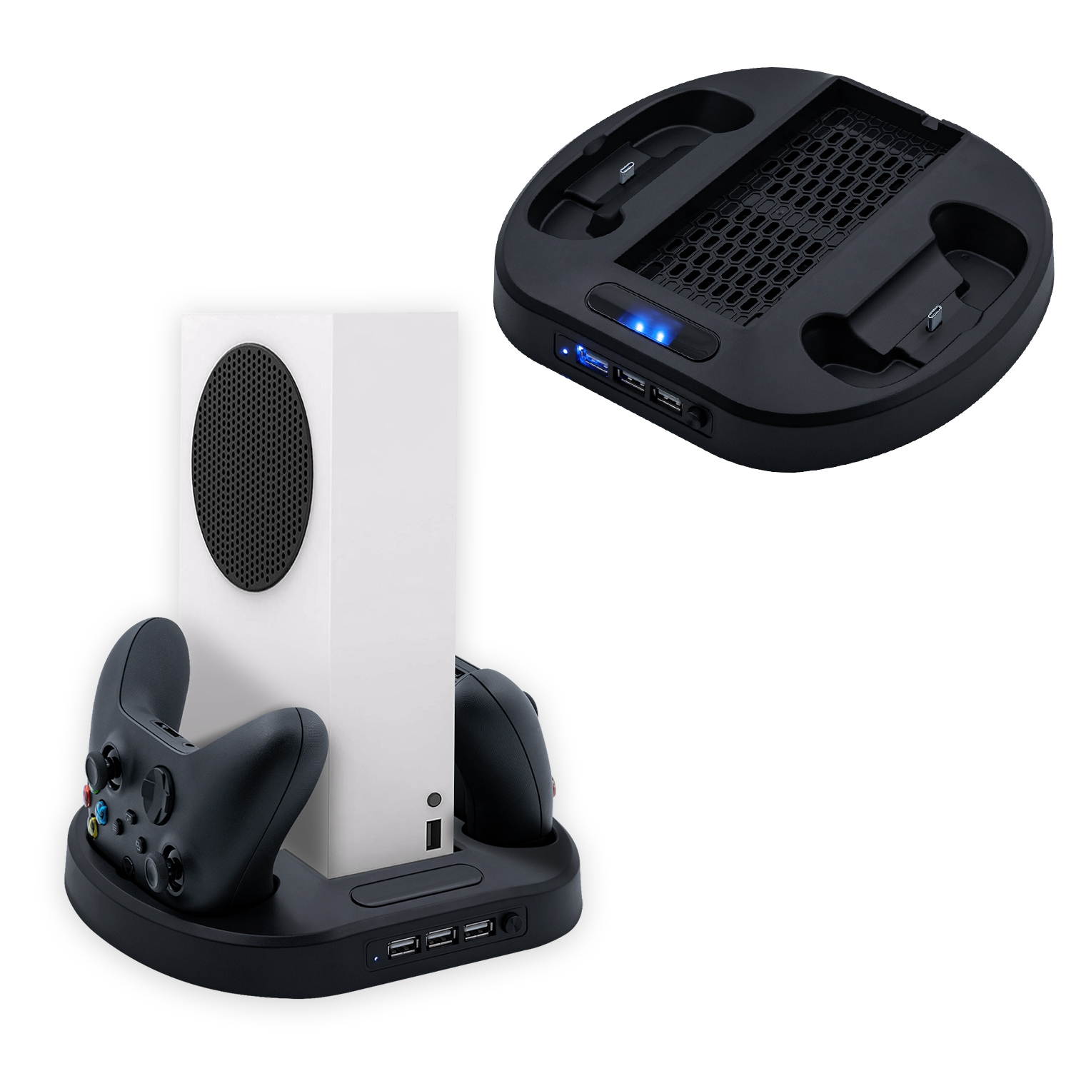 Vertical Cooling Stand with Dual Controller Charger for Xbox Series S