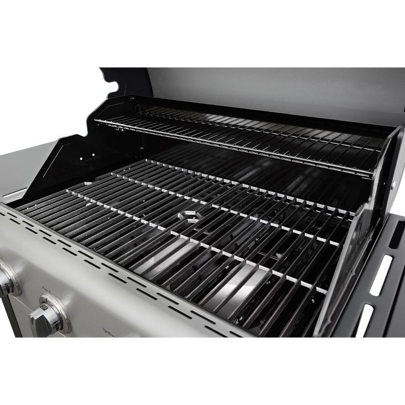 Kenmore 4-Burner Open Cart Grill with Side Burner 40406SOL-SE Stainless Steel/Black