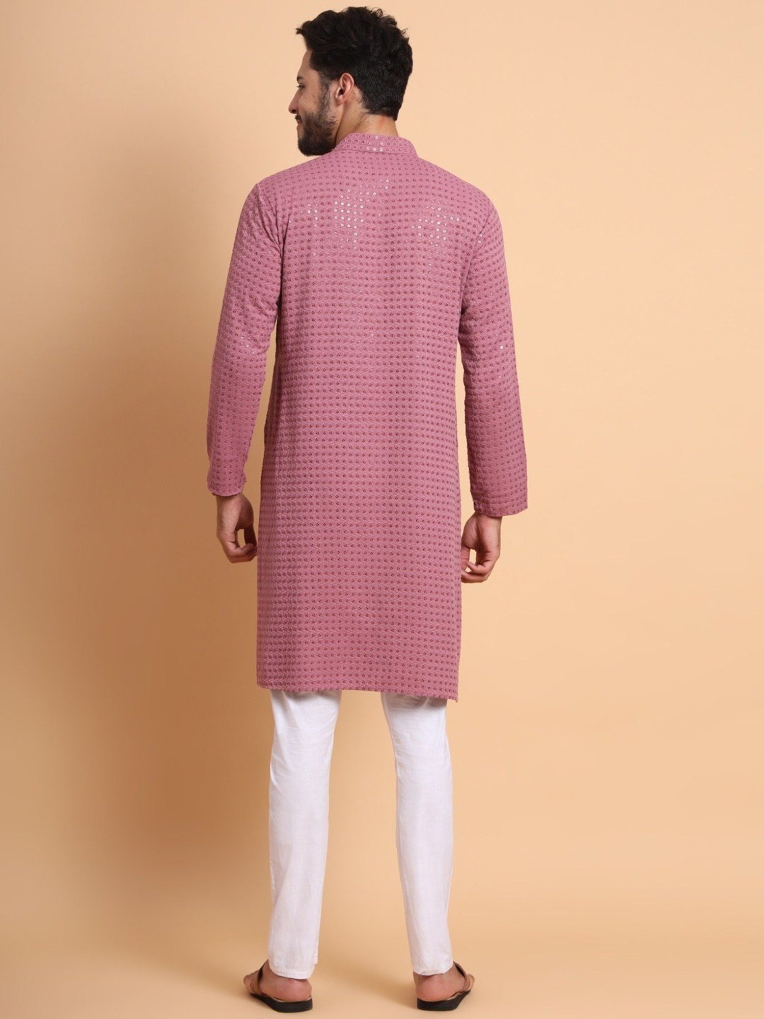 SWAGG INDIA Pink Regular Fit Embroidered Kurta