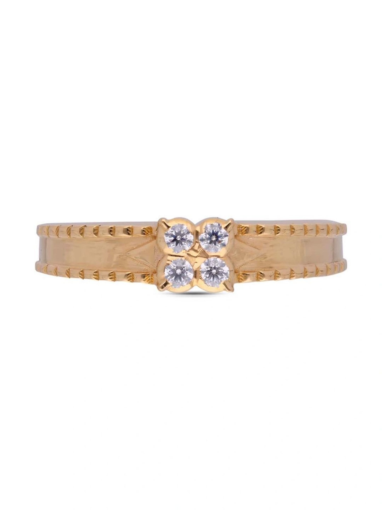 CKC Timeless Elegance: Traditional Close-Set Gold Ring with Zircon