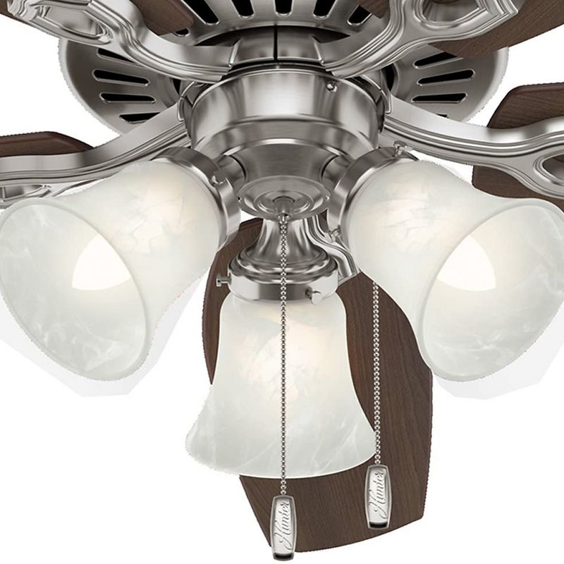 Hunter Fan Company 53237 Builder Plus 52 Inch Ultra Quiet Indoor Home Ceiling Fan with 3 Energy Efficient LED Lights, Brushed Nickel (2 Pack)