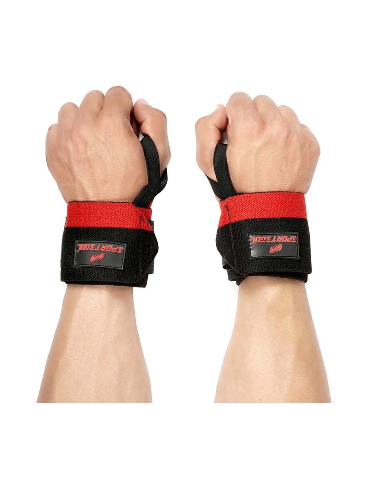 SportSoul Red & Black Wrist Band with Thumb Support