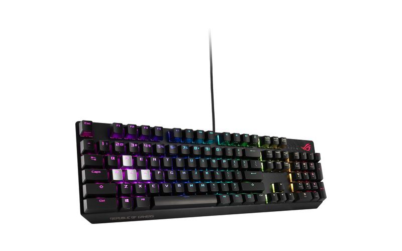 Asus ROG Strix Scope Keyboard - Cable Connectivity - USB Interface - English (US) - Windows - Mechanical Keyswitch