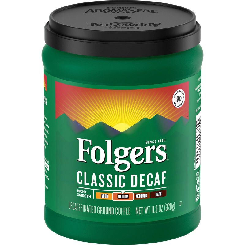 Folgers Classic Medium Roast Ground Coffee - Decaf - 11.3oz