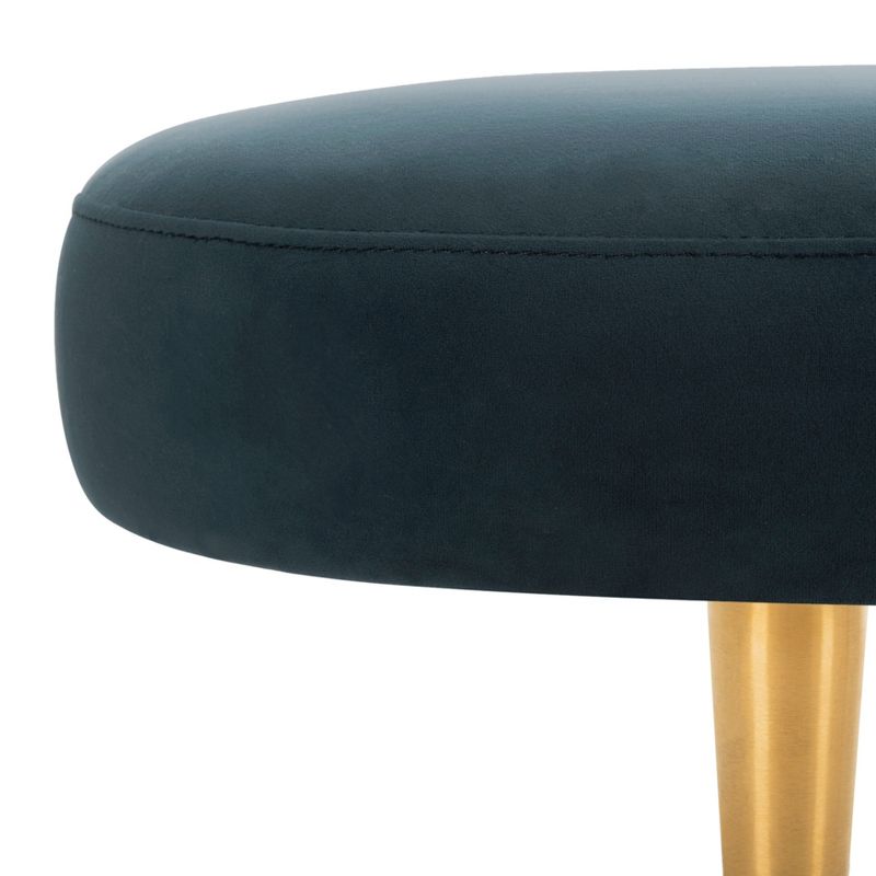 Corinne Velvet Oval Bench Navy - Safavieh