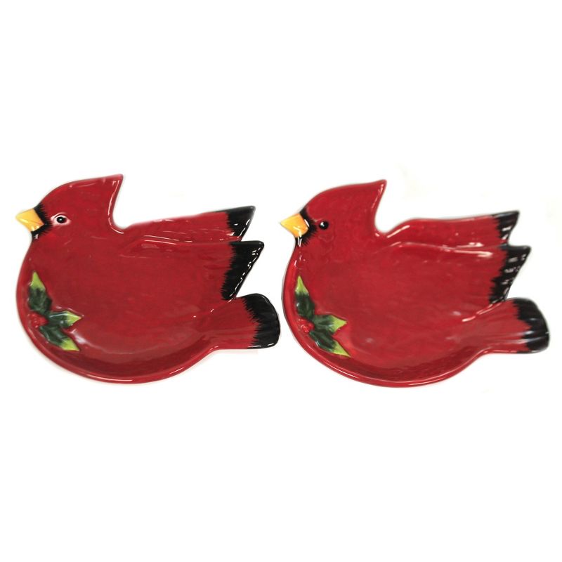 Tabletop 5.0" Cardinal Candy Dish Red Bird Christmas St/2 Cosmos Gifts Corp.  -  Serving Bowls