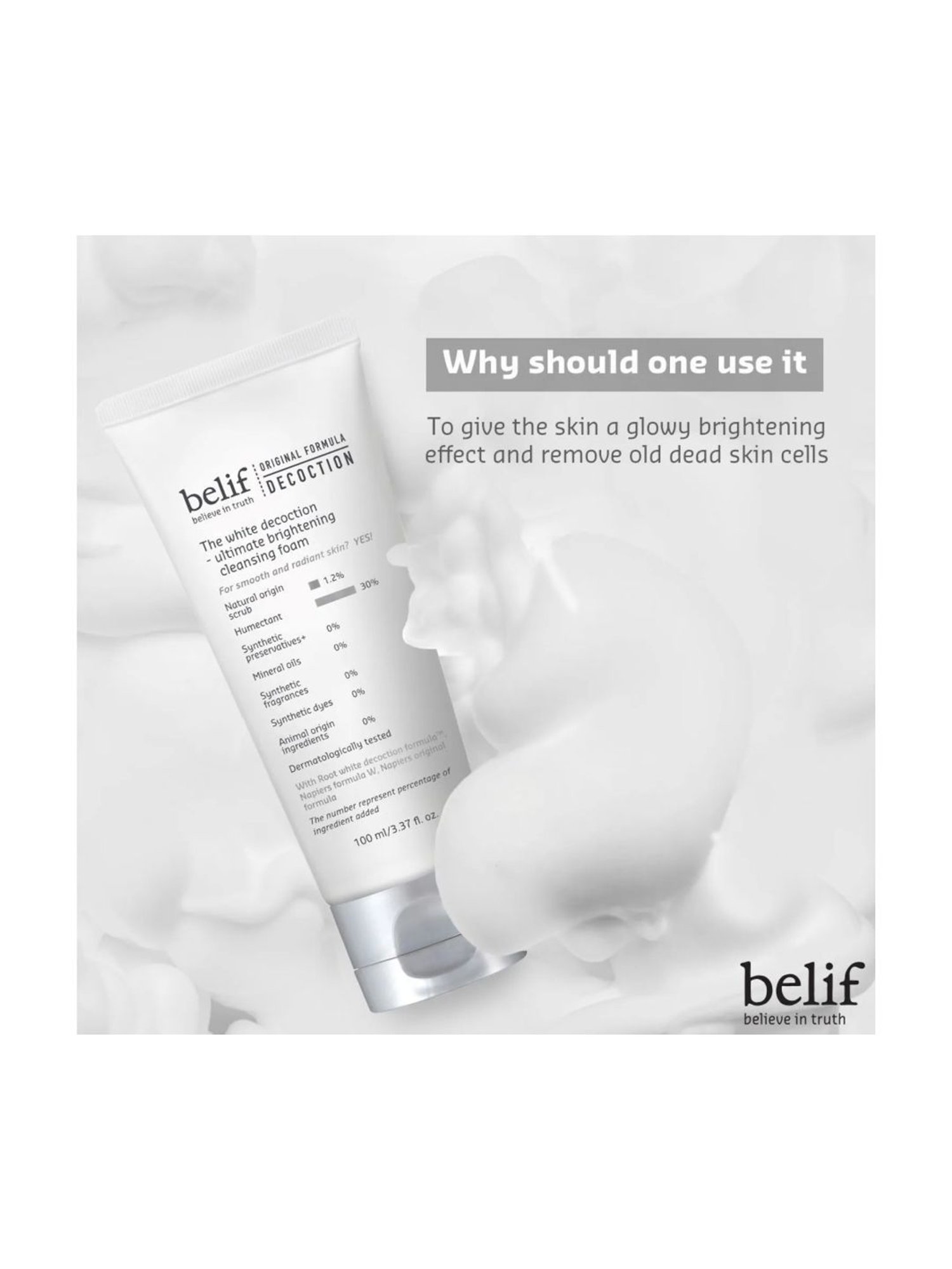 Belif White Decoction Brightening Foam - 100 ml