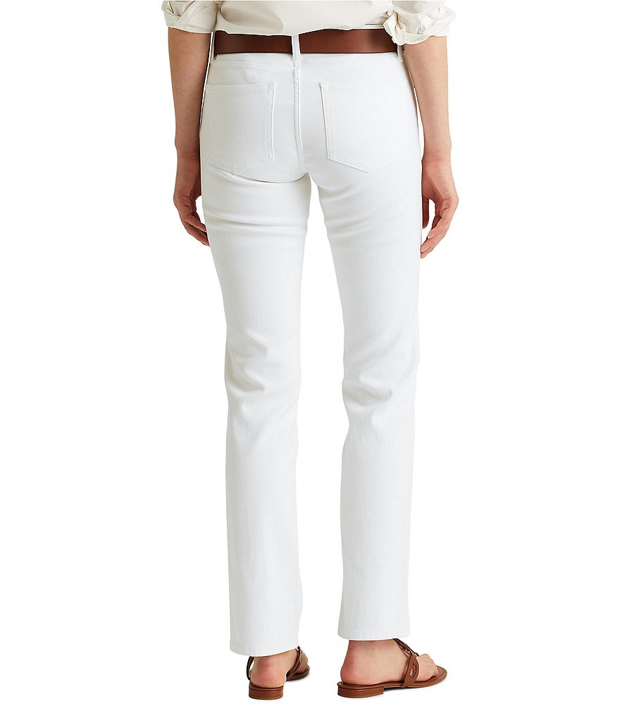 Lauren Ralph Lauren Petite Size Mid-Rise Straight Leg Roll Cuff Jeans