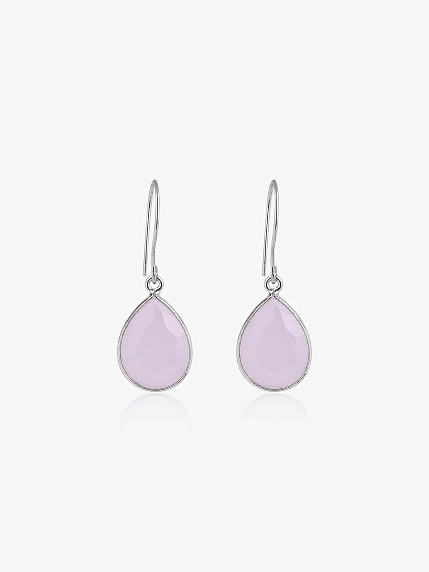 March by FableStreet Sterling Silver Pink Chalcedony Drop Earrings for Women