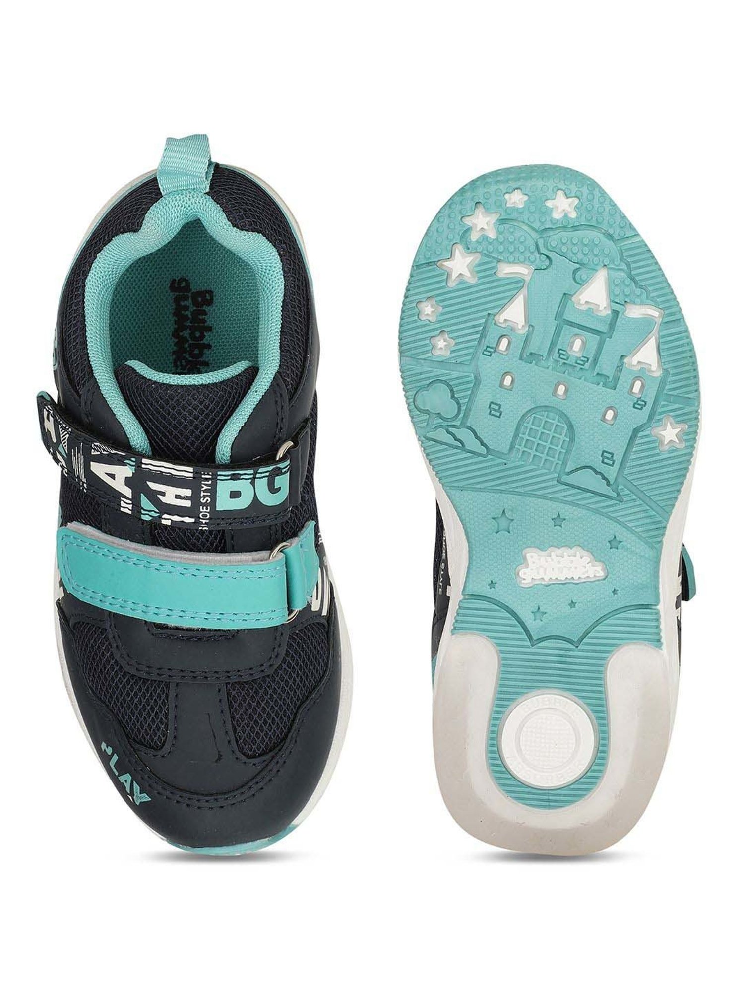 Bubblegummers by Bata Kids Black & Blue Velcro Shoes
