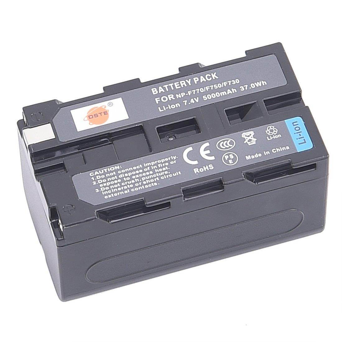 DSTE Replacement for 2X NP-F750 Battery + Rapid Dual Battery Charger with Micro USB Cable Compatible Sony CCD-TRV215 CCD-TR917 CCD-TR315 HDR-FX1000 HDR-FX7 HVR-V1U HVR-Z7U HVR-Z5U as NP-F730 NP-F770