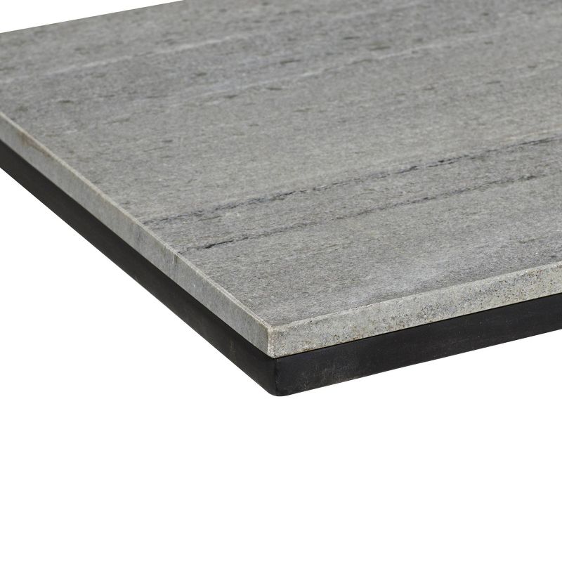 Set of 2 Marble and Metal Nesting Tables Black - Olivia & May