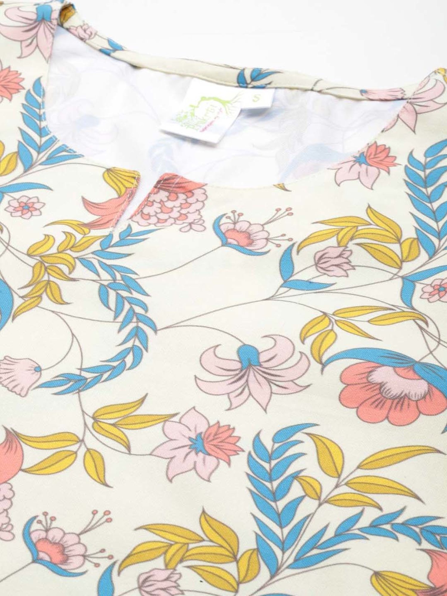 Prakrti Off-White Floral Print Top Pant Set