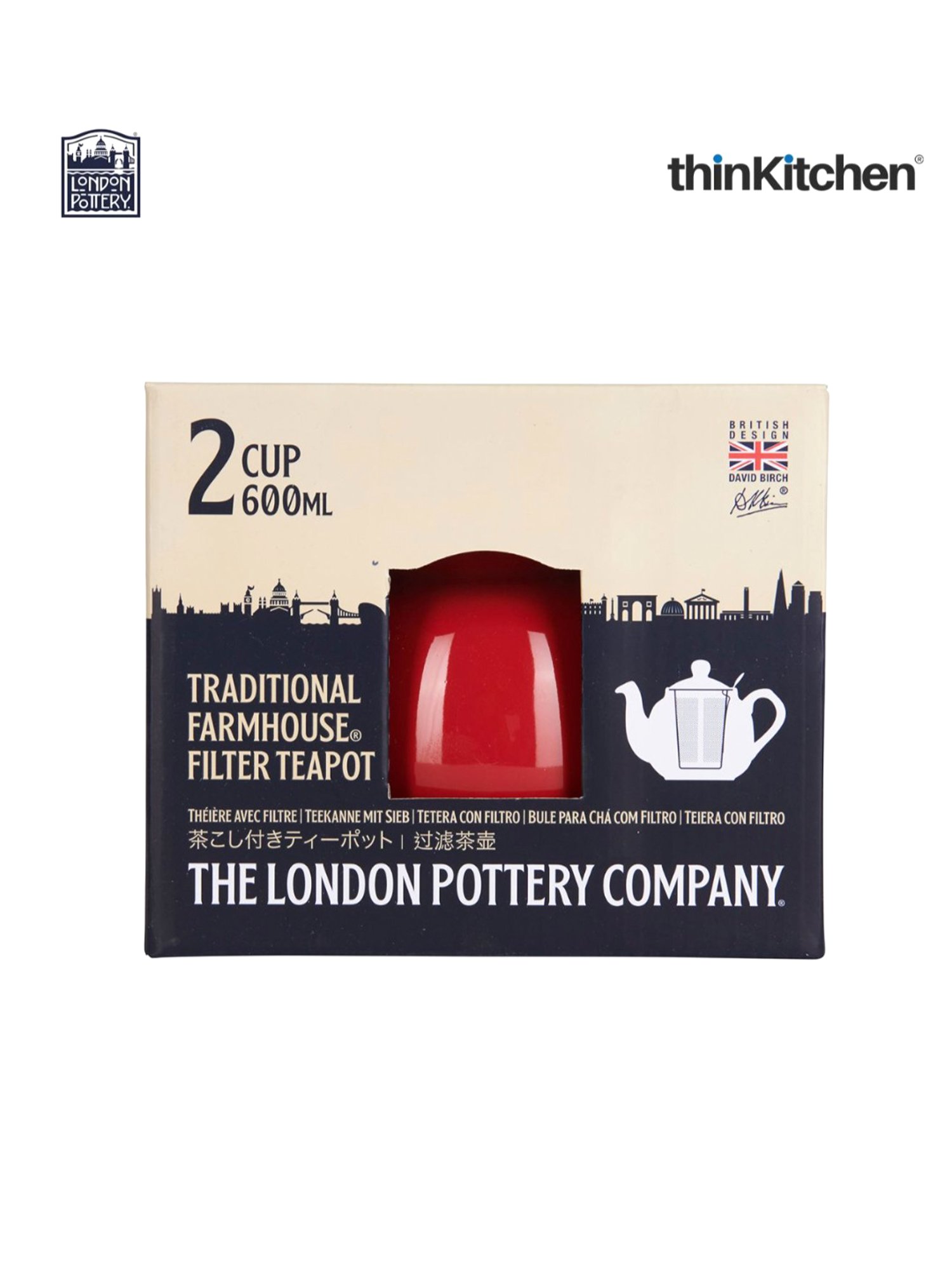 La Cafetiere Red Ceramic Farmhouse Teapot (600ml)