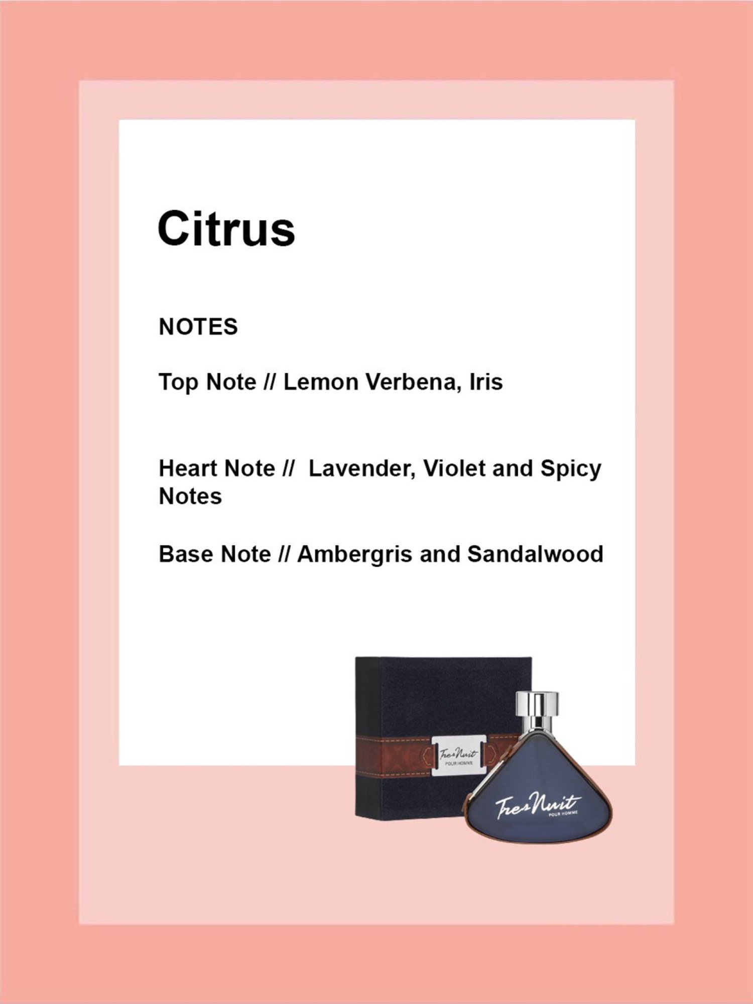 Armaf Tres Nuit Pour Homme Eau de Parfum for Men - 100 ml