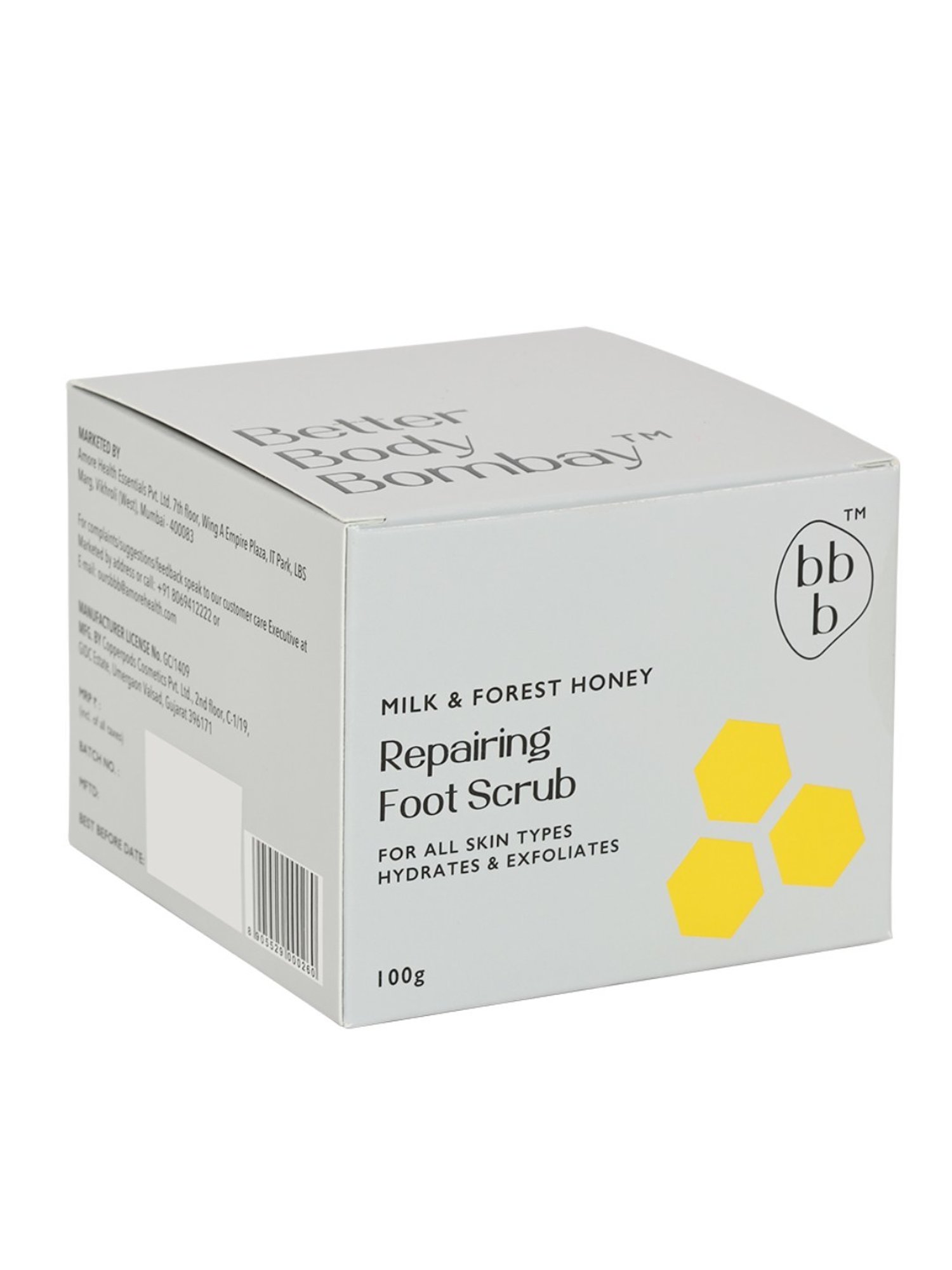 bbb Better Body Bombay Milk & Forest Honey Repairing Foot Scrub - 100 gm