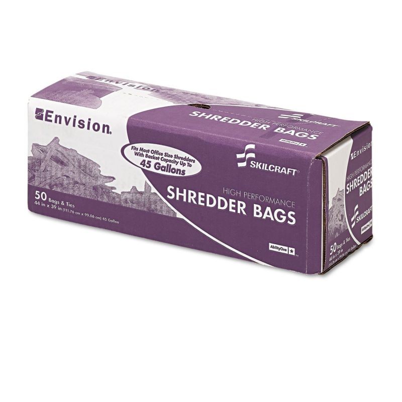 Shredder Bags, 44in. x 39in, 45 Gallons (1 Roll Of 50) (AbilityOne 8105-01-557-4974)