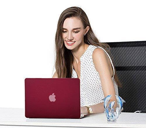 MOSISO Case Only Compatible MacBook Pro (W/O USB-C) Retina 13 Inch (A1502/A1425)(W/O CD-ROM) Release 2015/2014/2013/end 2012 Plastic Hard Shell & Keyboard Cover & Screen Protector, Wine Red