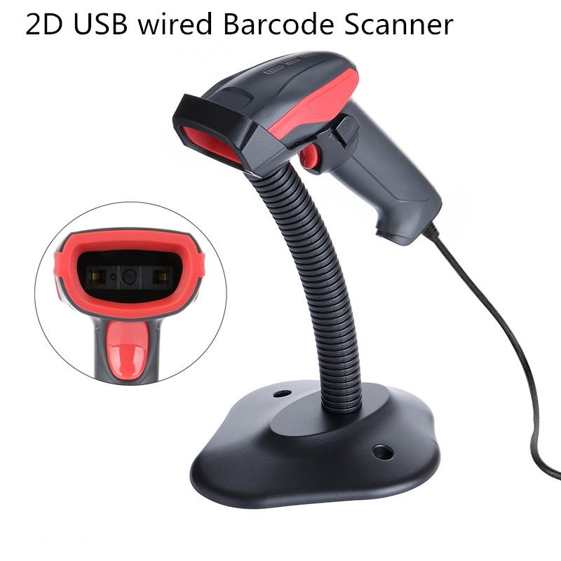 Plugadget Barcode Scanner 2D USB wired Bar Code Reader AK18 Laser Automatic Portable Handheld QR Code Reader for POS