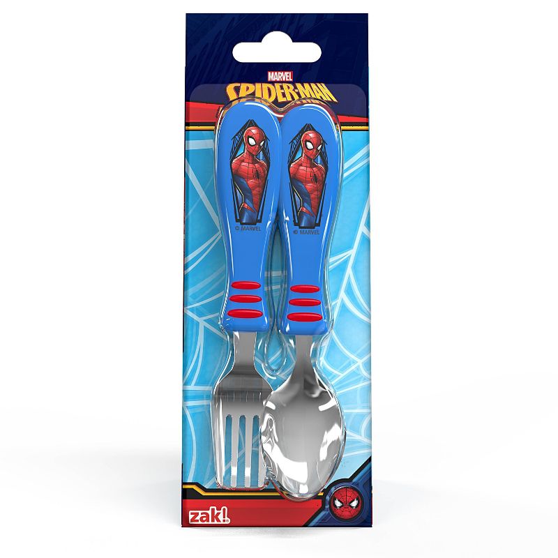 Zak Marvel Spider-Man Easy Grip 2pc Silverware Set Blue