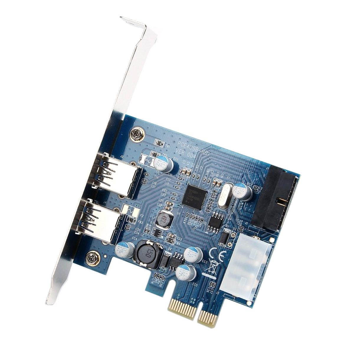USB 3.0 4 ports PCI-E Express Card with 3.5" Floppy Disk Bay for PC Motherboard