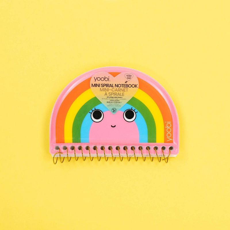 Yoobi™ 80 sheet College Ruled 1 Subject Mini Spiral Notebook Rainbow