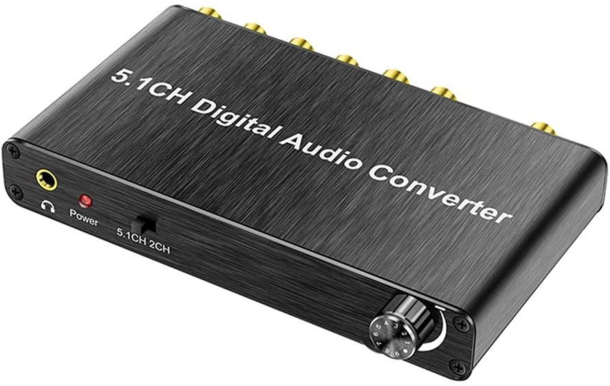 4K 60@ 3D 5.1CH Audio Extractor Decode Coaxial to RCA AC3/DST to 5.1 Amplifier Analog Converter for PS4 DVD Player HDTV