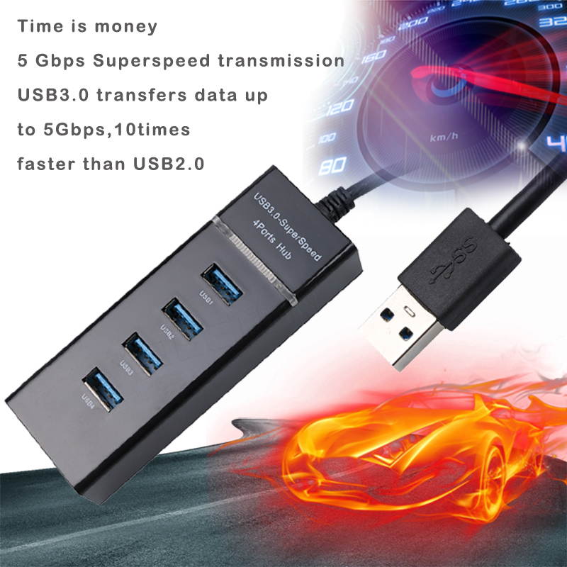 High Speed 4 Ports USB 3.0 Hub USB Splitter Portable USB Port USB HUB for Apple Macbook Air Laptop PC Tablet High Speed