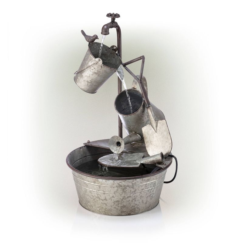 Alpine Corporation 29" Metal Tiered Garden Tools Fountain - Copper