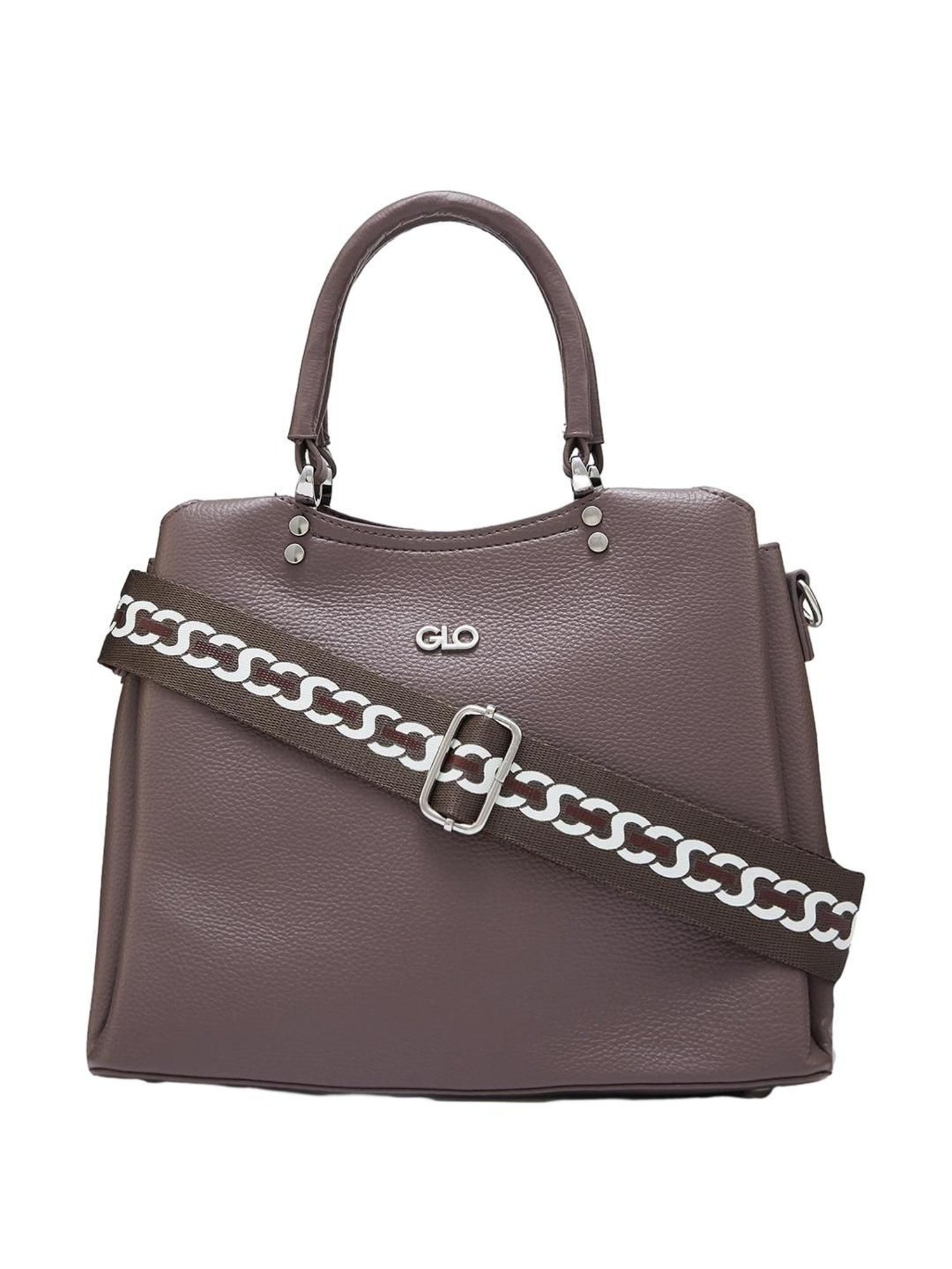 Globus Dark Grey Textured Medium Handbag