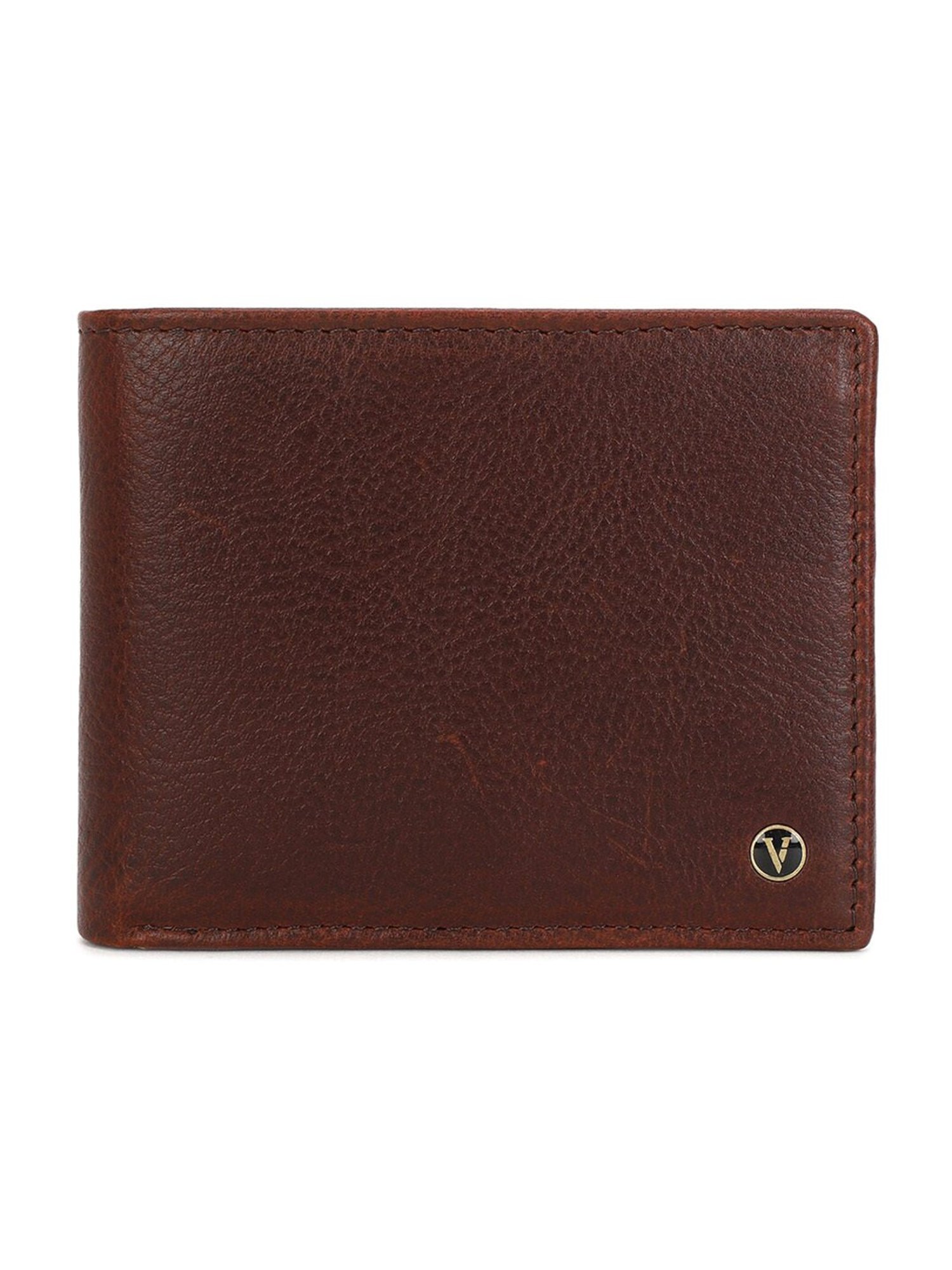 Van Heusen Brown Textured Leather Bi-Fold Wallet for Men