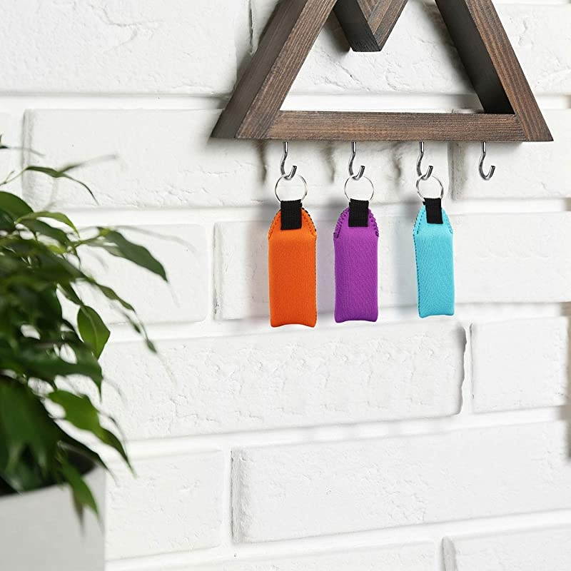 Neoprene Boat Keychain 3 Pack Key Chain and Lanyard Floatable Foam Key Fob for Water Sports Turquoise Purple Orange Black