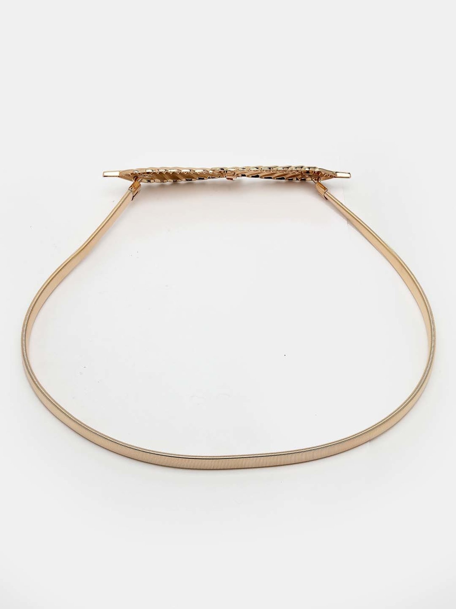 NVR Circular Gold Plated Stretchable Metal Belt for Women
