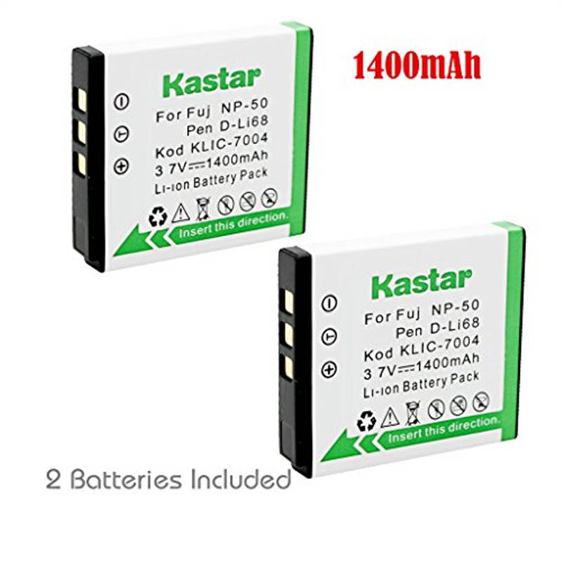Kastar Battery (2-Pack) for Fujifilm NP-50, Kodak KLIC-7004, Pentax D-Li68 work with Fujifilm FinePix F50FD,F60FD,F70EXR,F75EXR,F80EXR,F85EXR,F100FD,F200EXR,F300EXR,F305EXR,F500EXR,F505EXR,F550EXR,F60