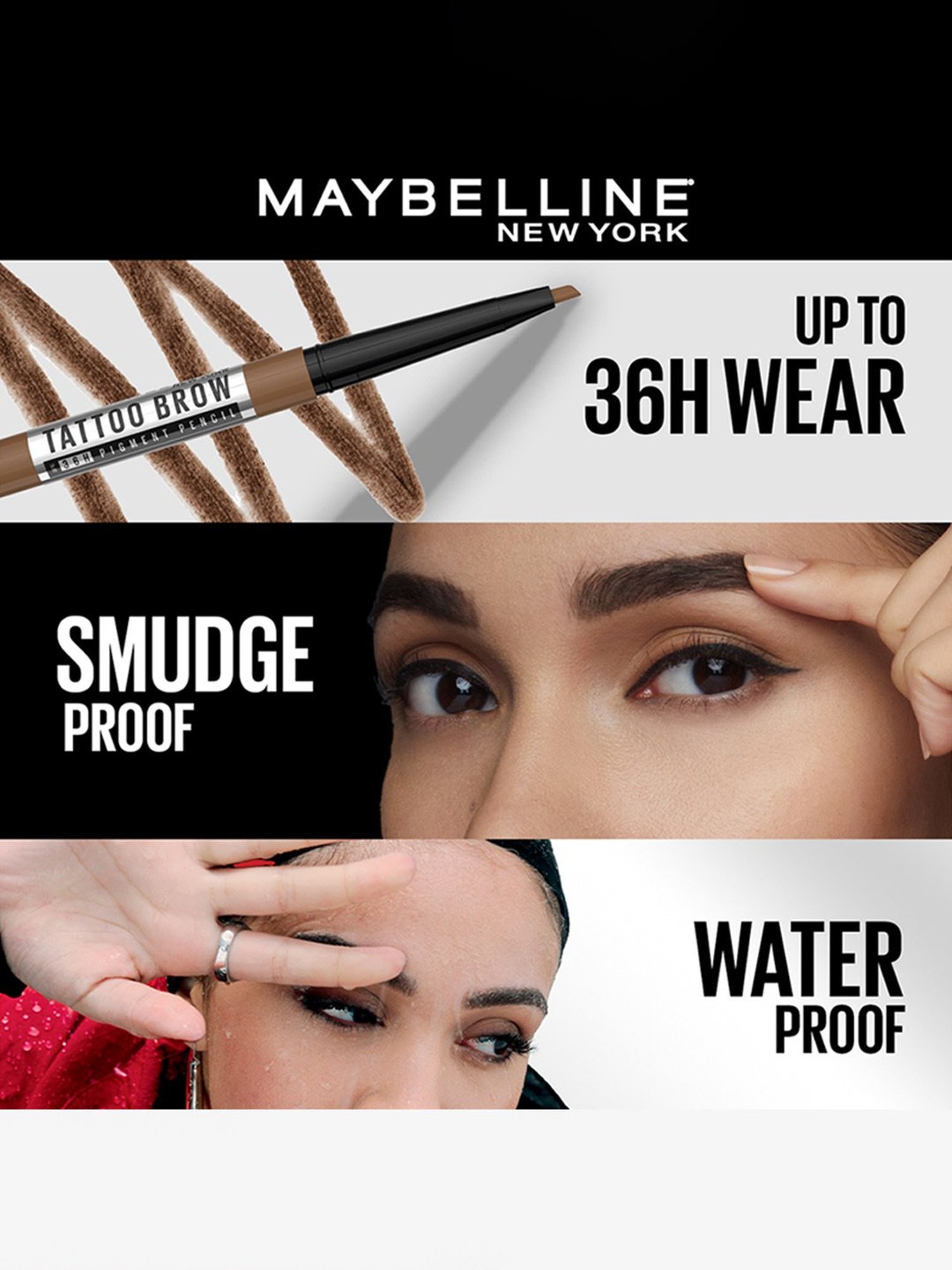 Maybelline New York Tattoo Brow 36h Brow Pencil - Natural Brown,0.25 g