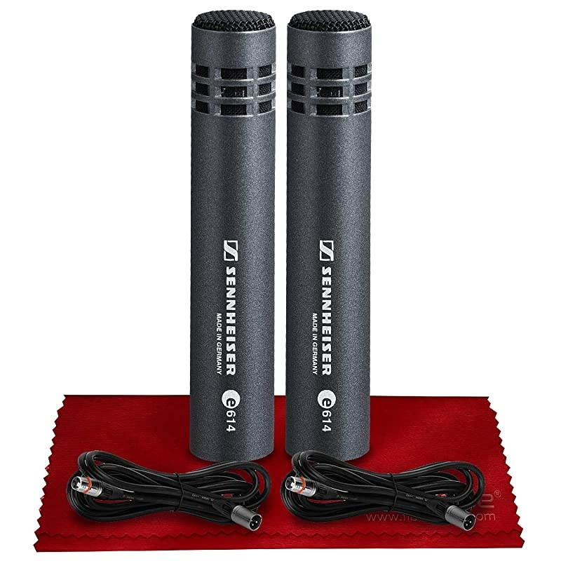 e 614 Small-diaphragm Condenser Microphone (X2) + Xpix XLR3F to XLR3M Balanced Interconnect Cables and Fibertique Cloth