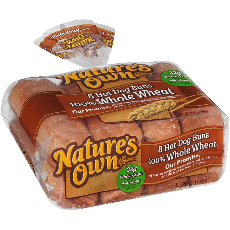Nature's Own 100% Whole Wheat Hot Dog Rolls - 13oz/8ct