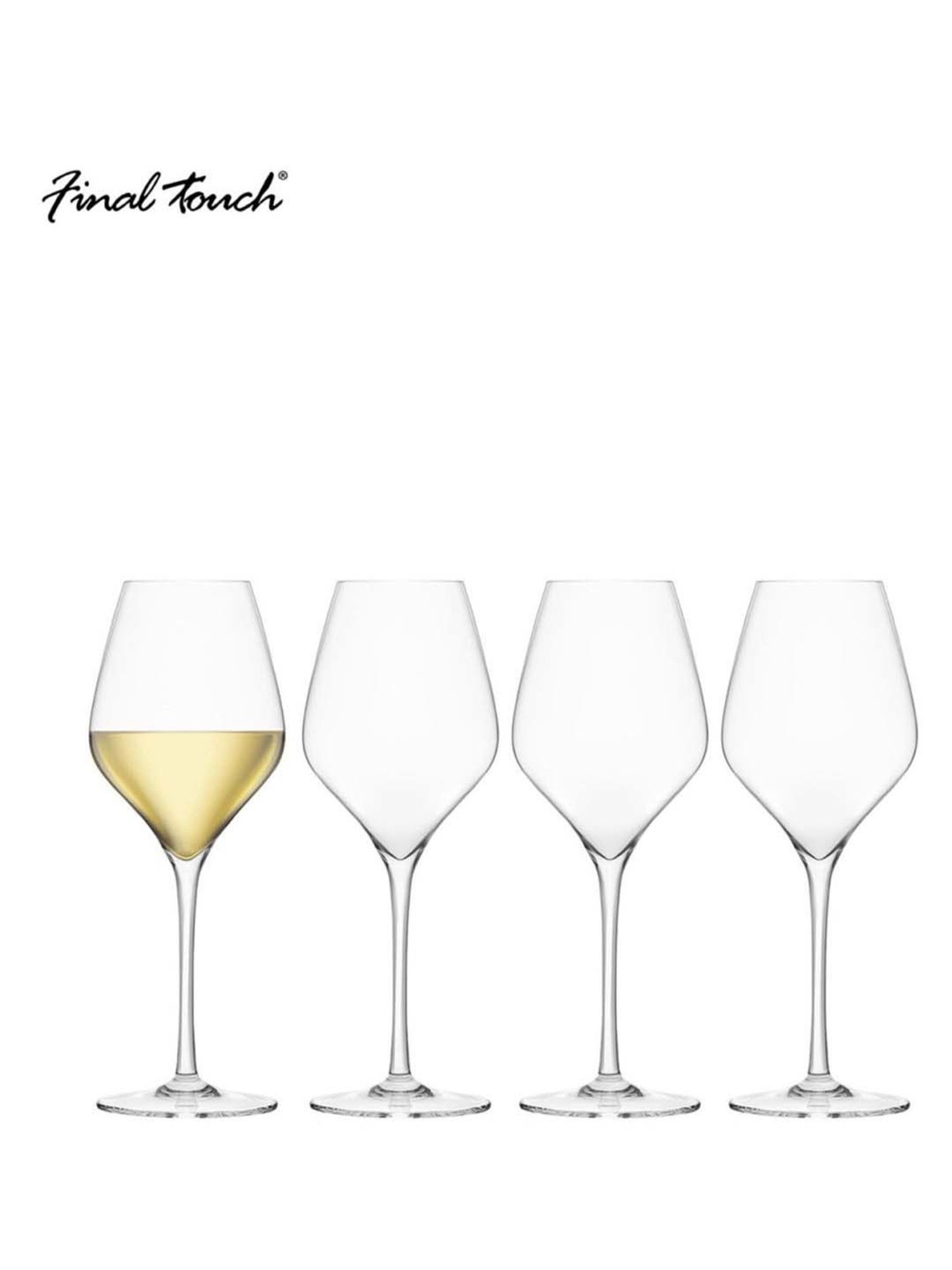 Final Touch 4-Piece Transparent White Wine Glass Set