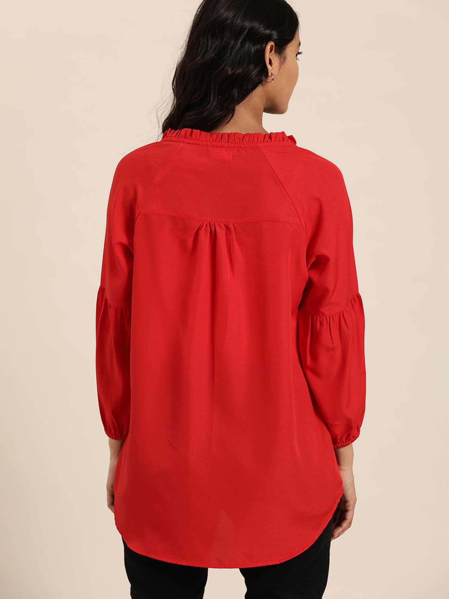 Qurvii Red A-Line Top