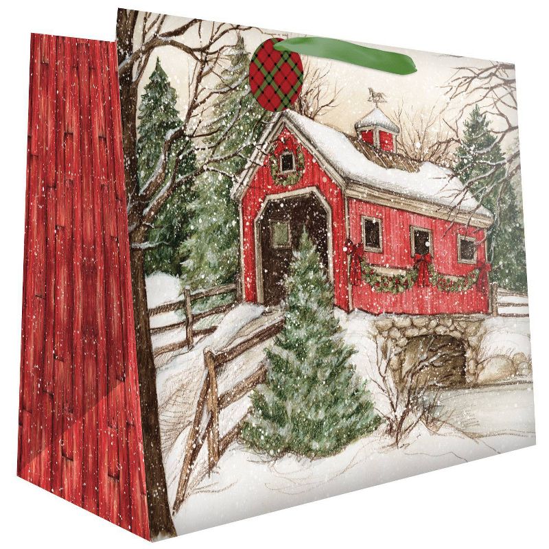 1ct Evergreen Christmas Jumbo Gift Bag