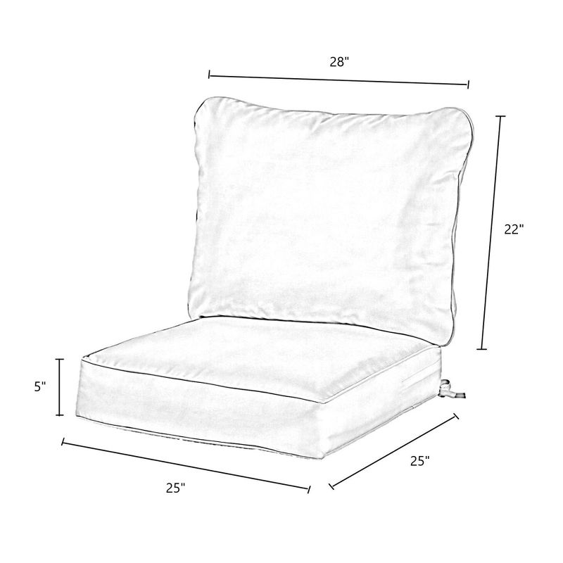 2pc Baltic Paisley Outdoor Deep Seat Cushion Set - Kensington Garden