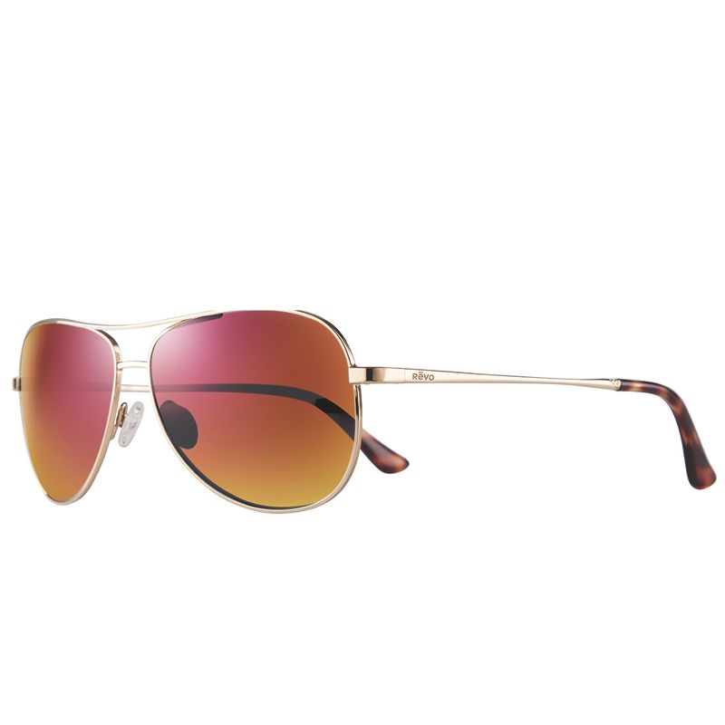 Revo Relay RE 1014 04 SP Womens Aviator Polarized Sunglasses Gold 59mm