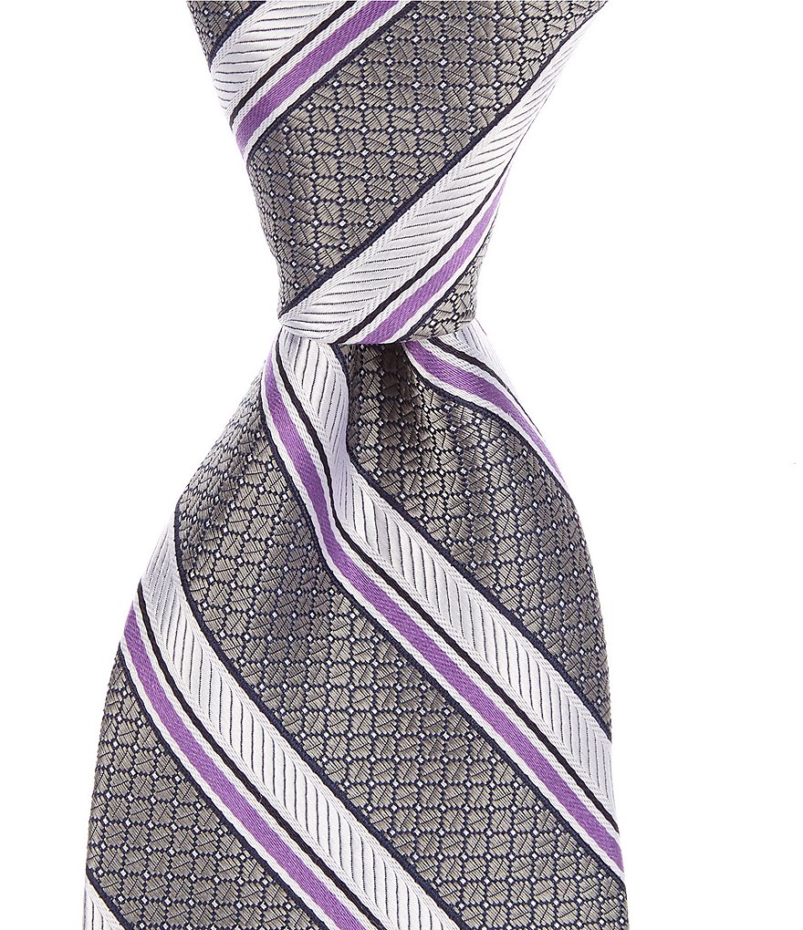 Hart Schaffner Marx Double Stripe Traditional 3 1/4#double; Silk Tie