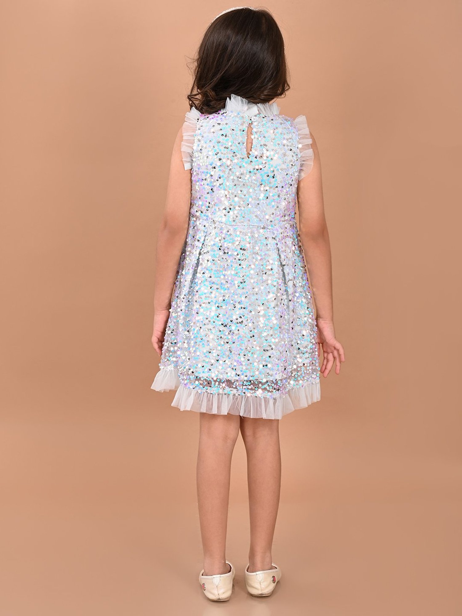 LilPicks Kids Blue Embellished Dress