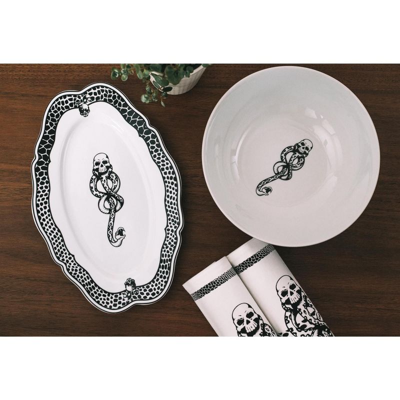 Robe Factory LLC Harry Potter Voldemort Death Eater Ceramic Large Serving Platter | 14-Inch Plate
