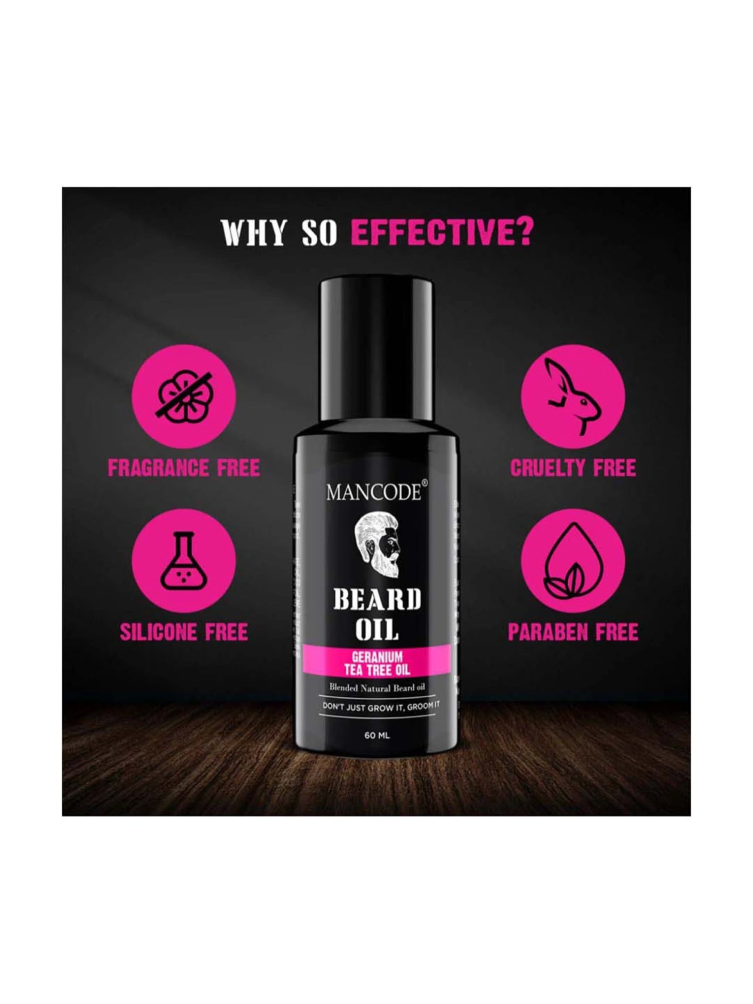 THE REAL MAN Beard Growth Oil 100 Percent Organic Beard & Moustache Hair Growth Oil - 50 ml