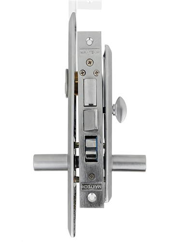 Maxtech (Marks Metro 116A/26D Like) Satin Chrome 26D, Left Hand, Heavy Duty Mortise Entry Screwless Lever Lockset Thru Bolted, 2-1/2" Backset