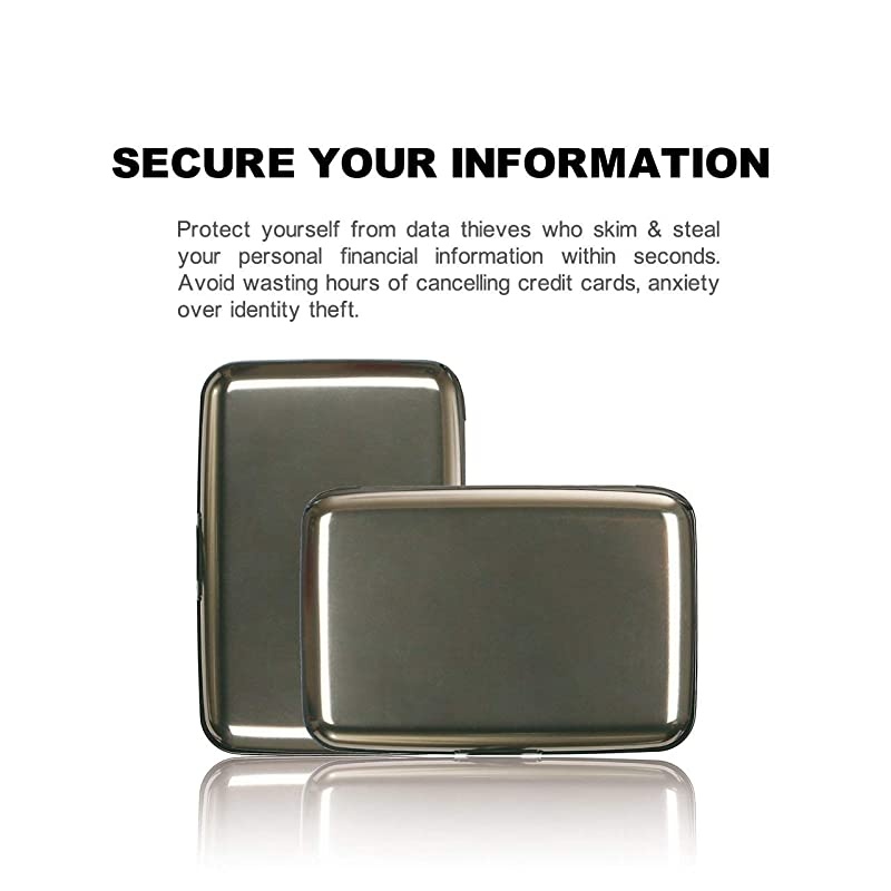 Credit Card Protector, RFID Blocking Aluminum 7 Slots RFID Wallets for Women & Men Business Card Holders for ID Credit Cards