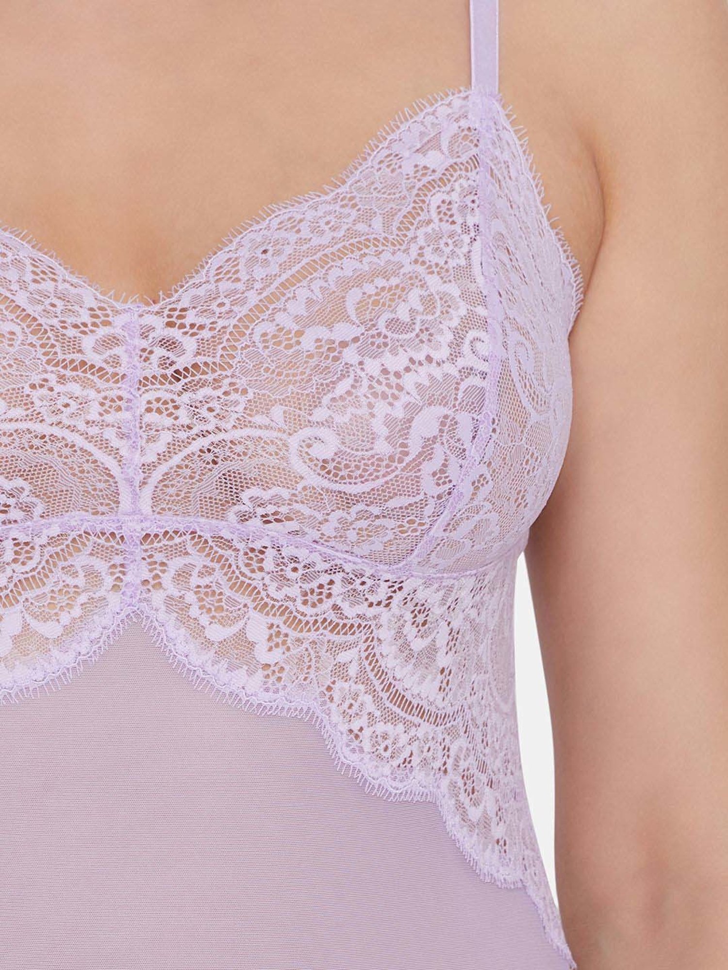 Wacoal Purple Lace Work Chemise